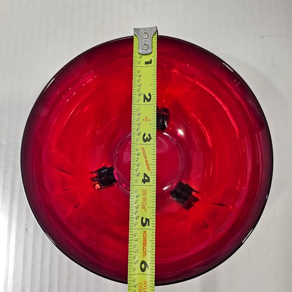 Rare Royal Ruby Red Tri-Footed Open Bowl/Dish/Candy Bowl  6" - Picture 7 of 11
